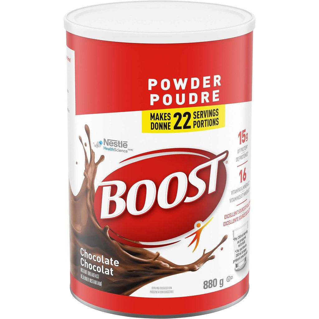 Boost Powder Chocolate Instant Breakfast Drink Mix 31oz 880g Canister Canada