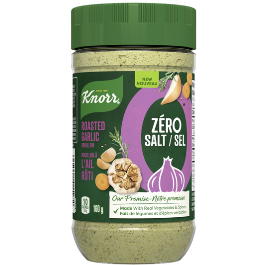 Knorr Zero Salt Roasted Garlic Bouillon Powder, 160g/5.6 oz., - From Canada