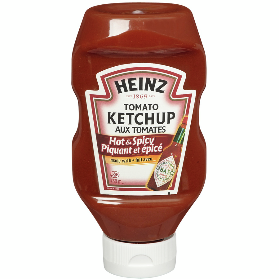 Heinz Hot & Spicy Ketchup with Tabasco, 750ml/ 26 oz. Bottle - From Canada