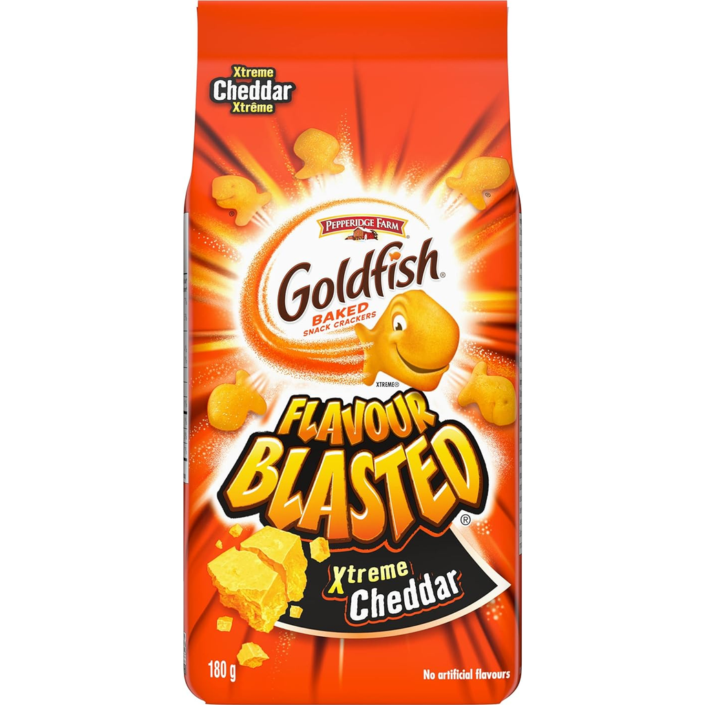 Pepperidge Goldfish Extreme Cheddar, 180g/6.34oz. - Imported from Canada