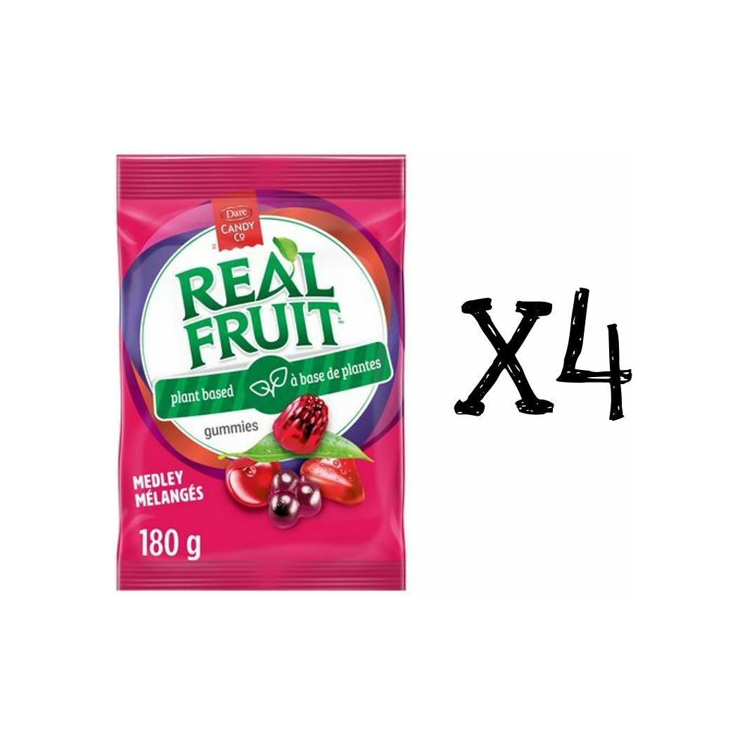 Dare Real Fruit Gummies Fruit Medley 4 bags x 180g each Canadian Fresh