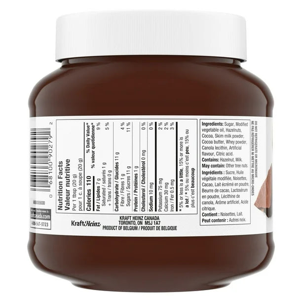 Kraft Hazelnut Spread with Cocoa, 725g/25.6 oz., {Imported from Canada}