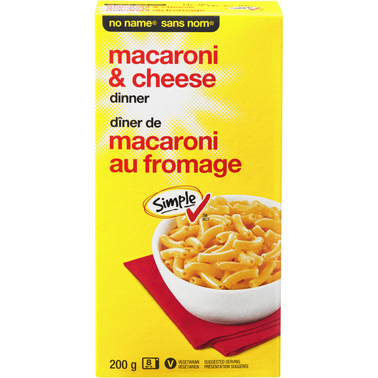 NO NAME Macaroni & Cheese Dinner 200g/7.1 oz. Box, {Imported from Canada}