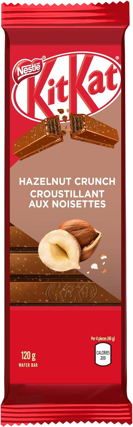 NESTLE Kitkat Hazelnut Crunch Wafer Bar, 120g/4.2 oz., {Imported from Canada}