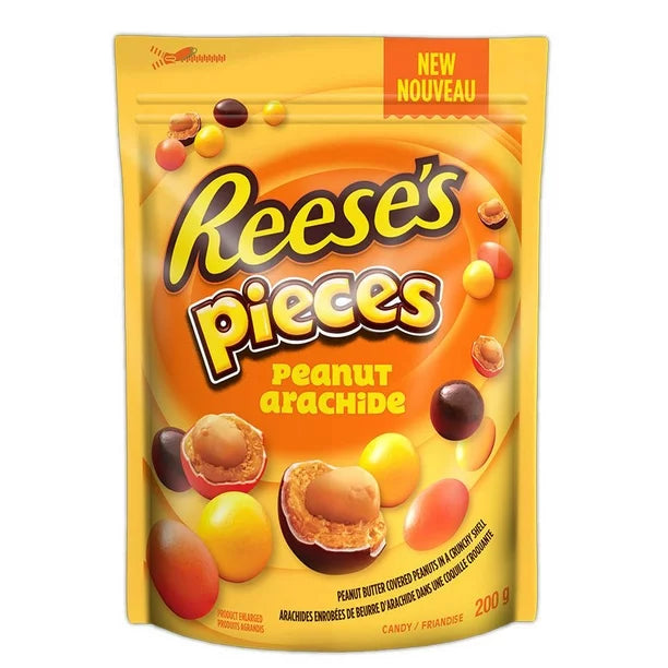 Reese's Pieces Peanut Candy Snacks 200g/7.05oz. (Imported from Canada)