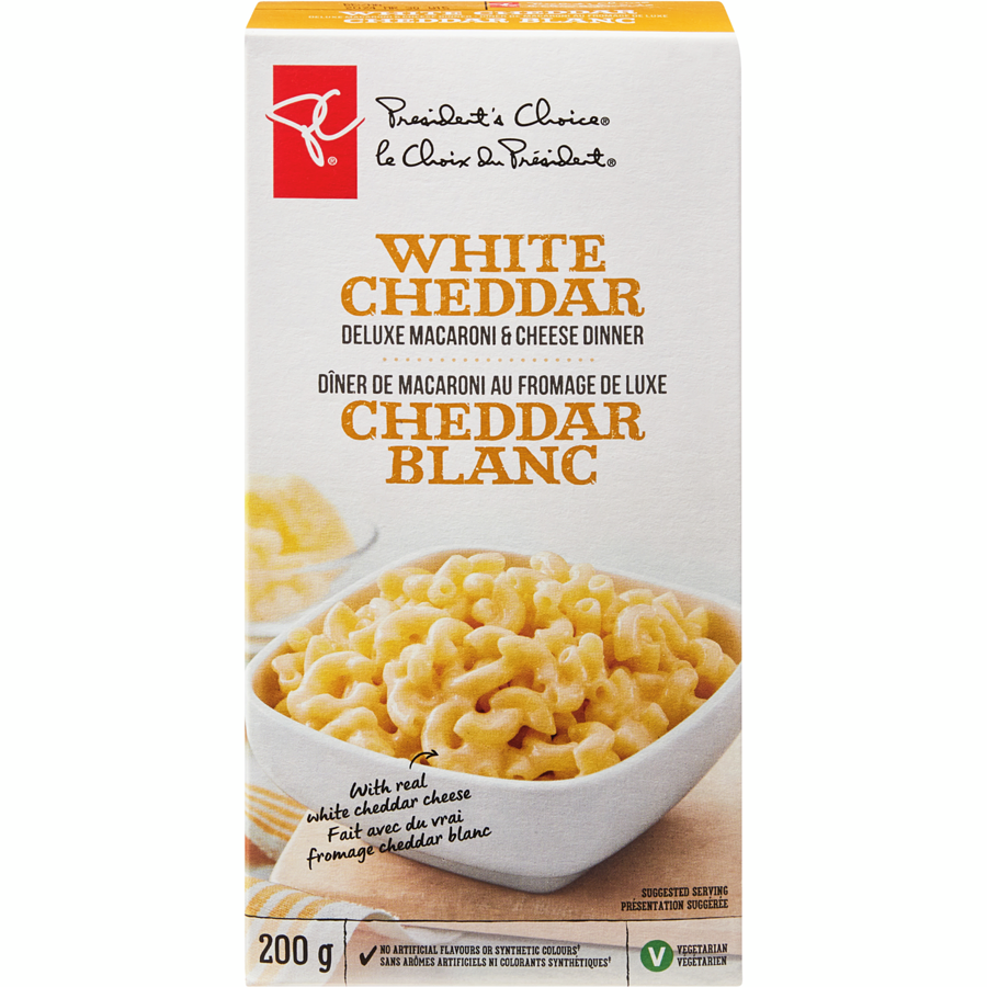 Presidents Choice White Cheddar Deluxe Mac & Cheese Dinner 200g {Canadian}