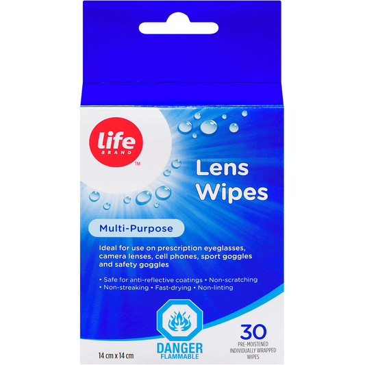 4-Pack Life Brand Lens Wipes In Individual Sachet, Multi Purpose