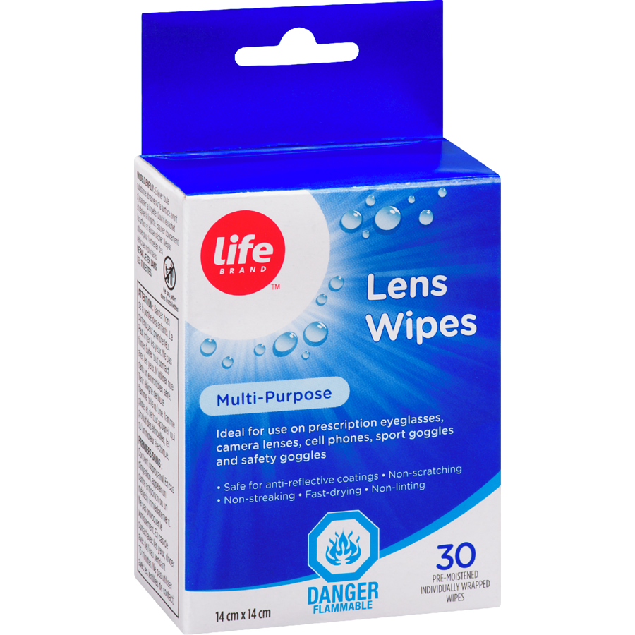 4-Pack Life Brand Lens Wipes In Individual Sachet, Multi Purpose