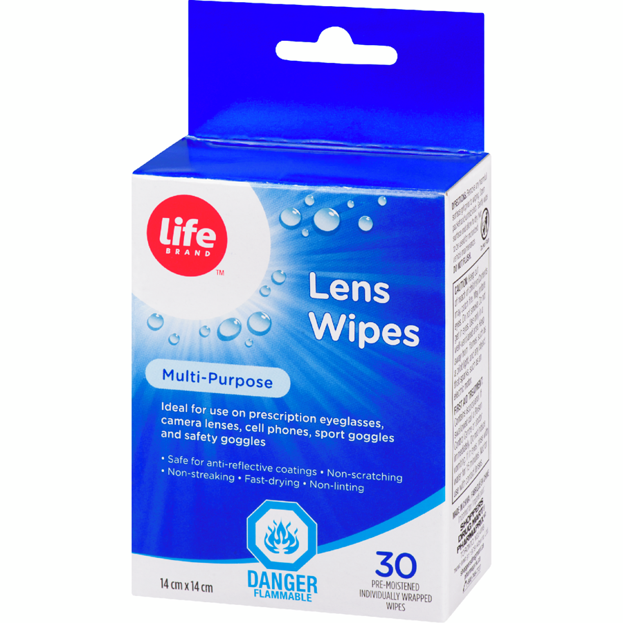 4-Pack Life Brand Lens Wipes In Individual Sachet, Multi Purpose