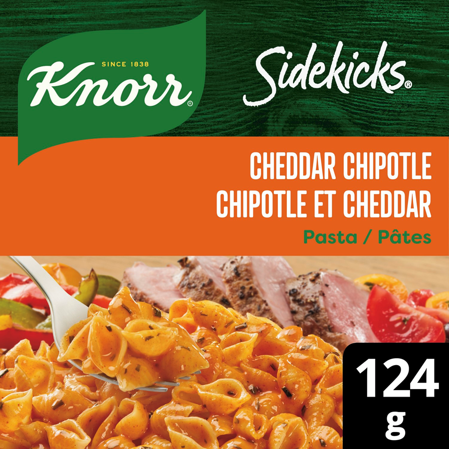 2X Knorr Sidekicks Cheddar Chipotle Pasta Side Dish 124g Canadian FRESH