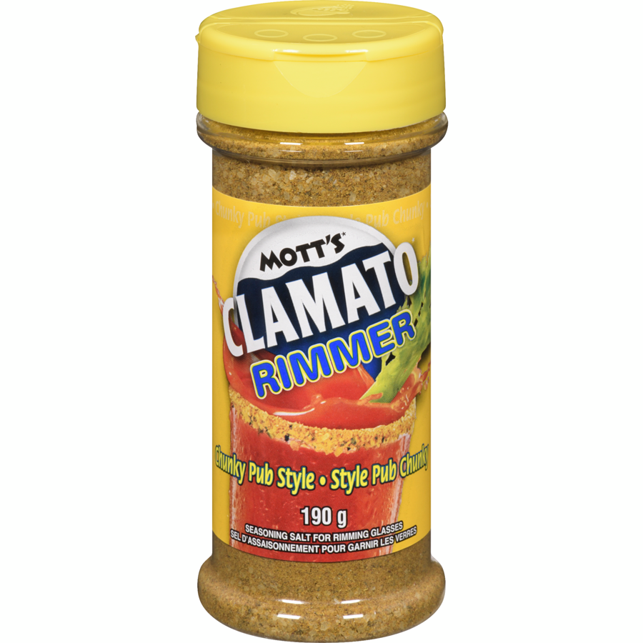 Mott's Clamato Chunky Pub Style Caesar Seasoning Salt 190g Glass Rimmer Canada