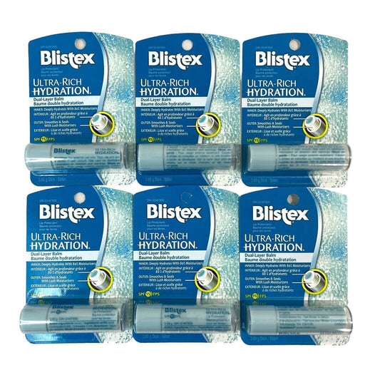 6x Blistex Ultra Rich Hydration Dual Layer Lip Balm SPF 15 HTF BNIB -From Canada