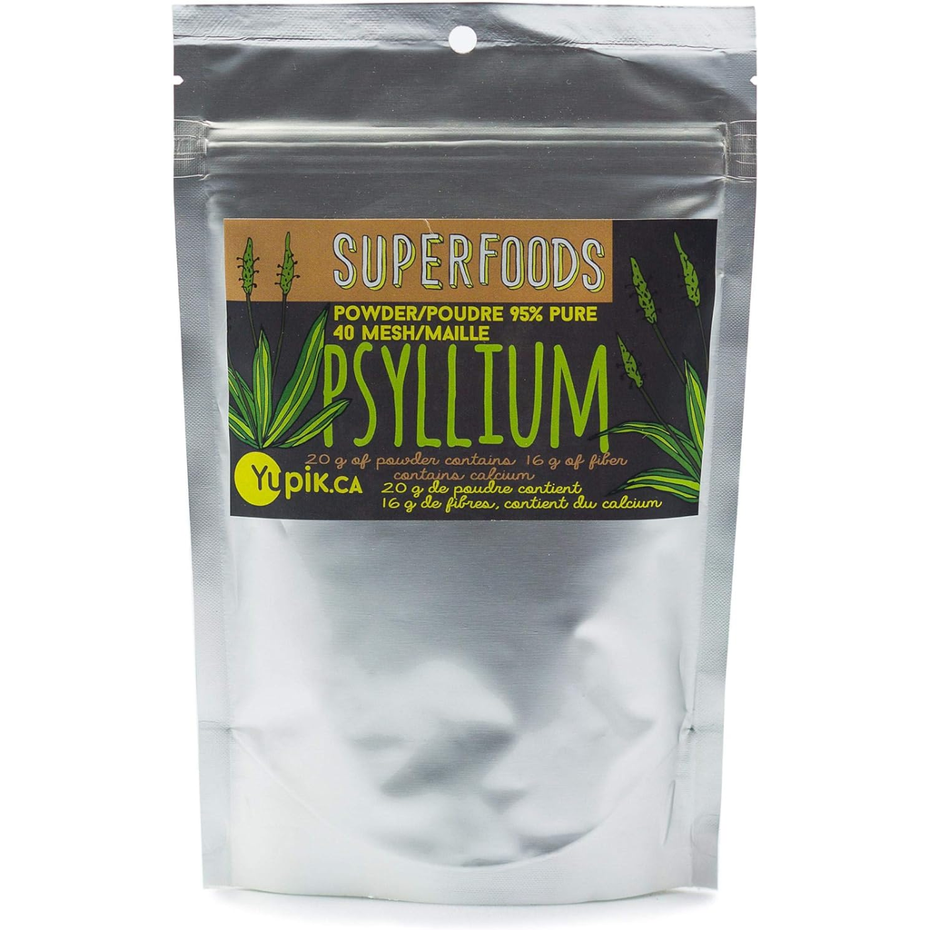 Yupik Organic Psyllium Husk Powder 95% 40 Mesh, 250g - From Canada