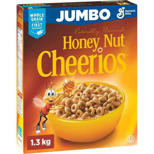 Cheerios Honey Nut Jumbo Cereal, 1.3kg/45.85oz, (Imported from Canada)