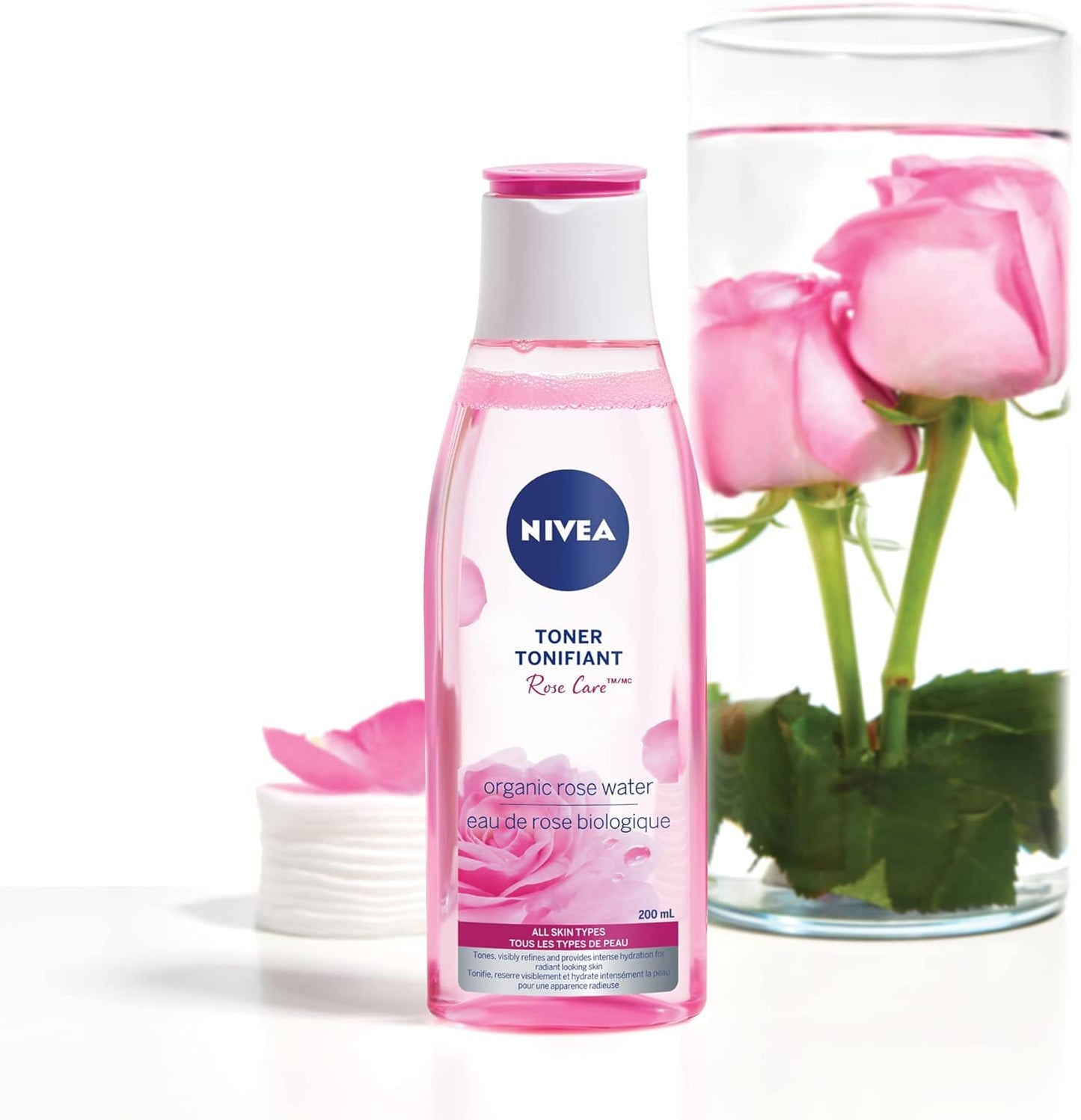 Nivea Rose Care Toner Organic Water All Skin Types Natural Beauty 200ml - Canada