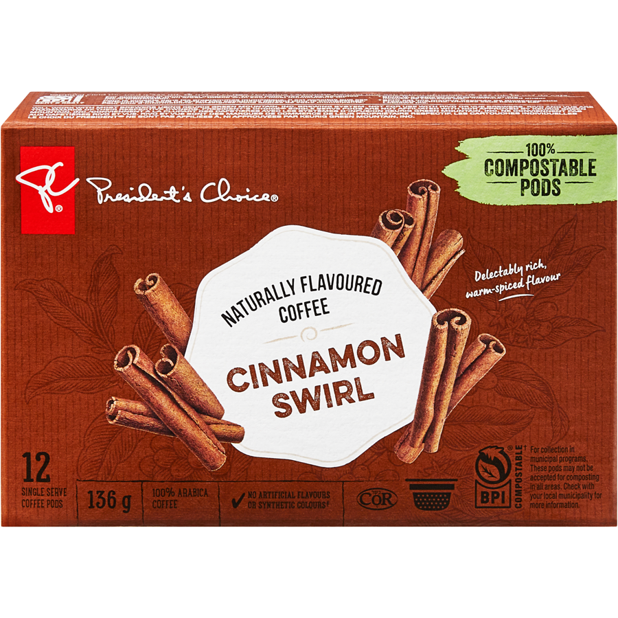 2x President's Choice PC Cinnamon Swirl Flavored Coffee (Keurig) 12 Pods Canada