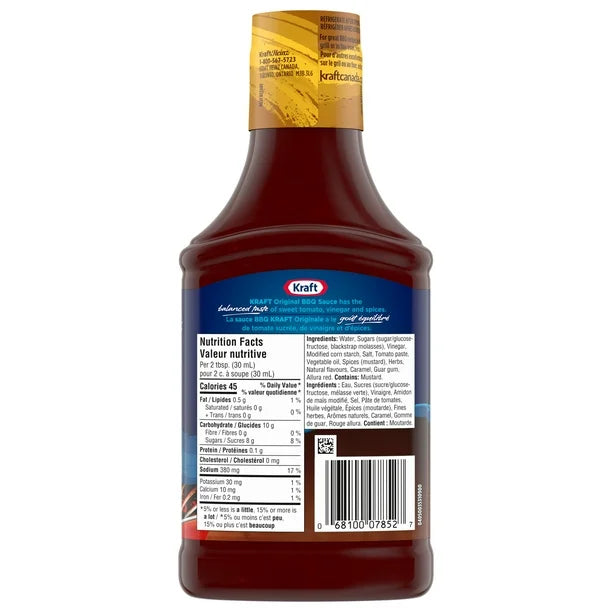 Kraft Barbecue Sauce Original 455g/16 oz., {Imported from Canada}