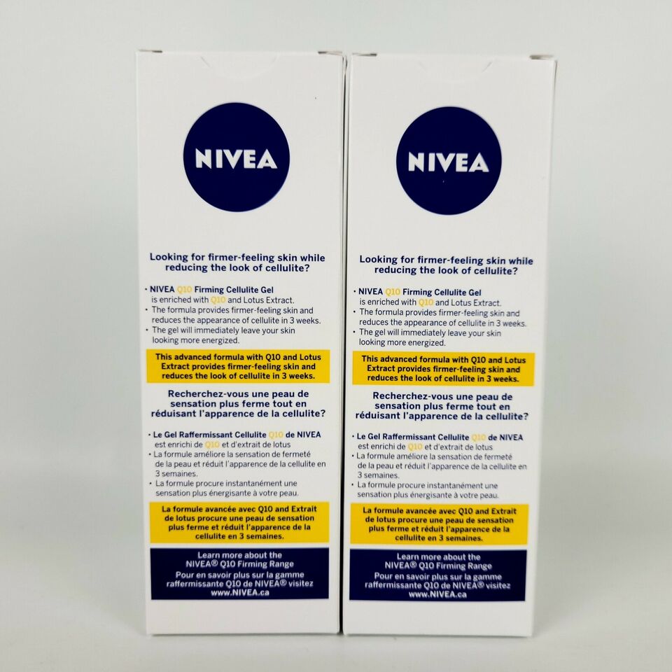 2x Nivea 6.8 fl oz Firming Cellulite Gel Q10 Plus L-Carnitine 200 ml