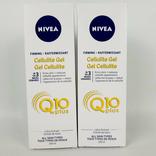 2x Nivea 6.8 fl oz Firming Cellulite Gel Q10 Plus L-Carnitine 200 ml