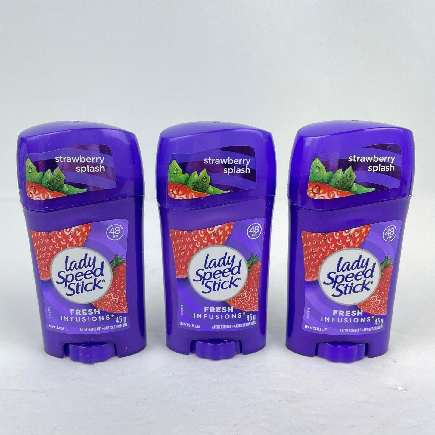 3x Lady Speed 45g Stick Strawberry Splash Fresh Infusions Deodorant