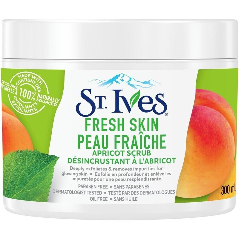 2x St. Ives Fresh Skin Exfoliating Apricot Scrub 10oz 300ml Jar Tub FROM CANADA