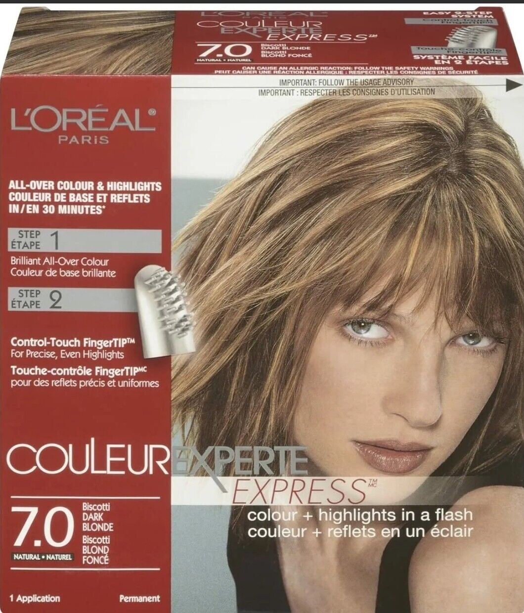 L’Oreal 7.0 Biscotti Dark Blonde Dye Women's Couleur Experte Express Hair Color