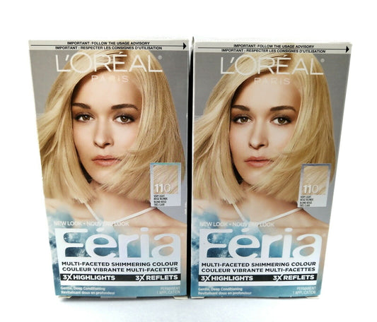 BRANDNEW 2X L'OREAL FERIA STARLET #110 Very Light Beige Blonde Loreal Feria 110