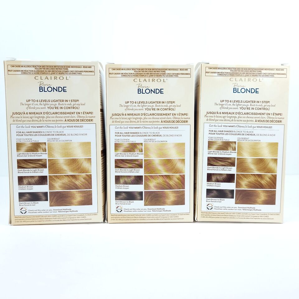 BRANDNEW 3X Clairol Born Blonde Ultimate Blonding Bleach Blond Hair Color Dye