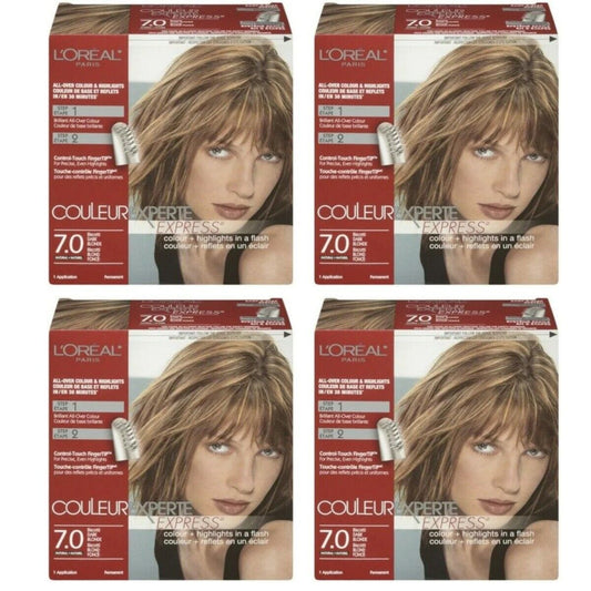 NEW 4X L’Oreal 7.0 Biscotti Dark Blonde Couleur Experte Express Hair Color