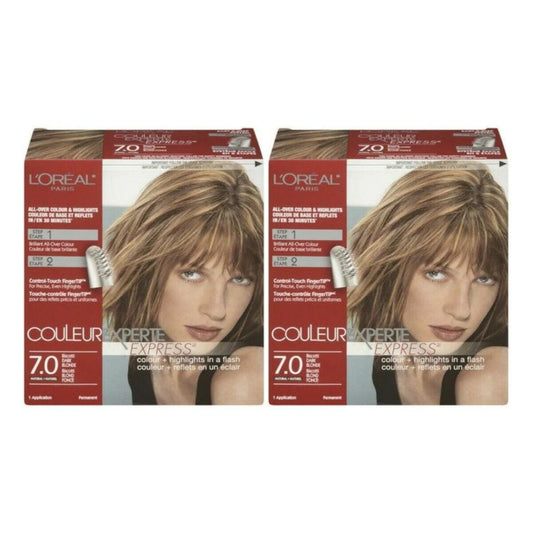 NEW 2X L’Oreal 7.0 Biscotti Dark Blonde Couleur Experte Express Hair Color