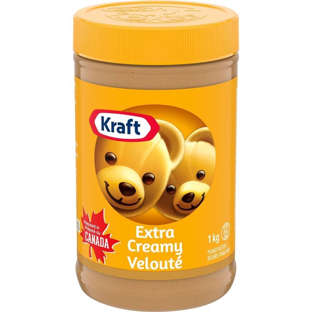 Kraft Peanut Butter Extra Creamy Nutty Taste 1kg/2.2lb Jar Imported From Canada