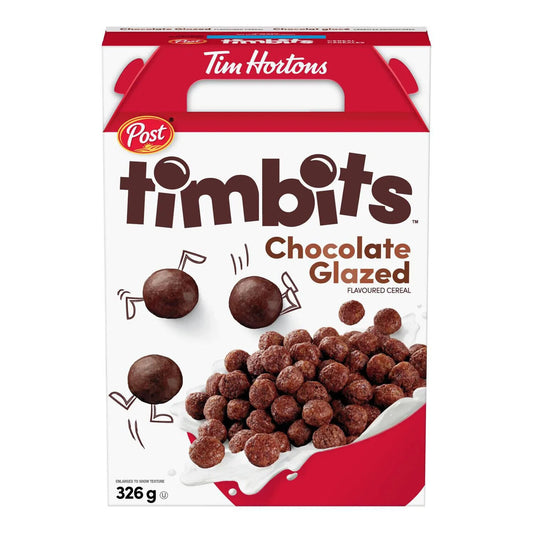 NEW 2x Tim Hortons Post Timbits Chocolate Glazed Cereal 326g Canada FRESH