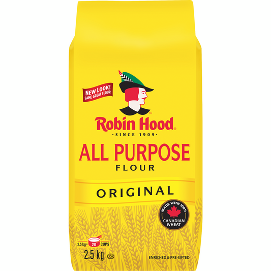 Robin Hood Original All Purpose Flour 2.5Kg/5.5Lbs. Bag Canadian FRESH