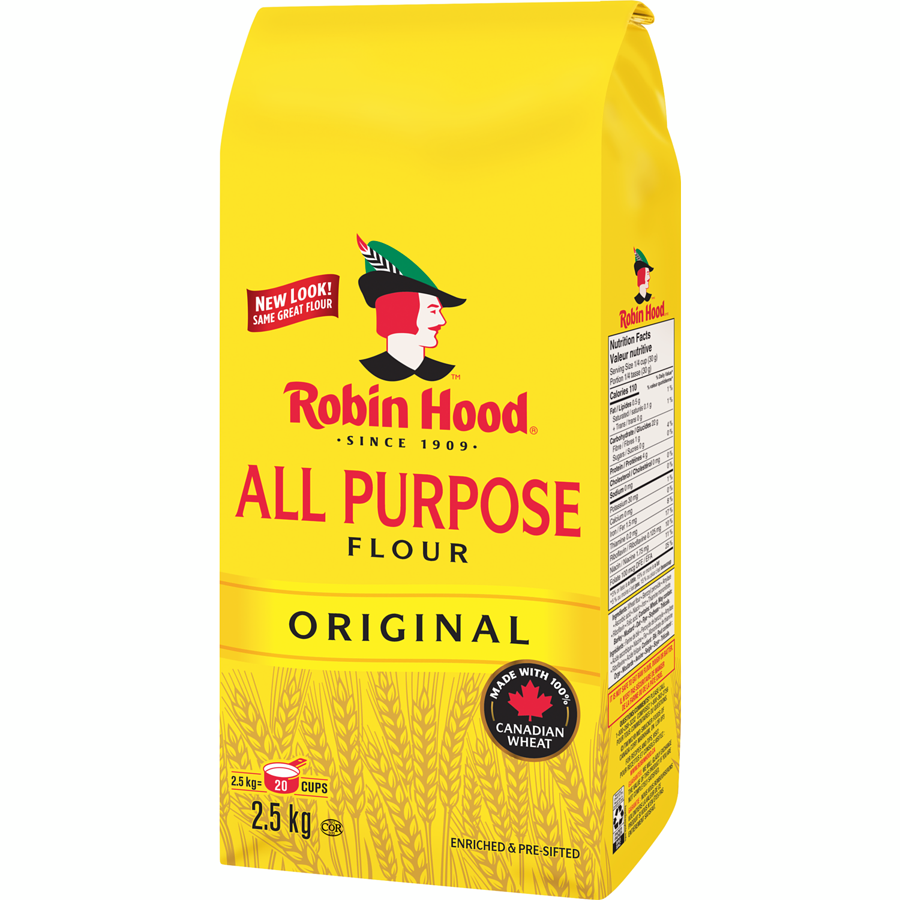 Robin Hood Original All Purpose Flour 2.5Kg/5.5Lbs. Bag Canadian FRESH