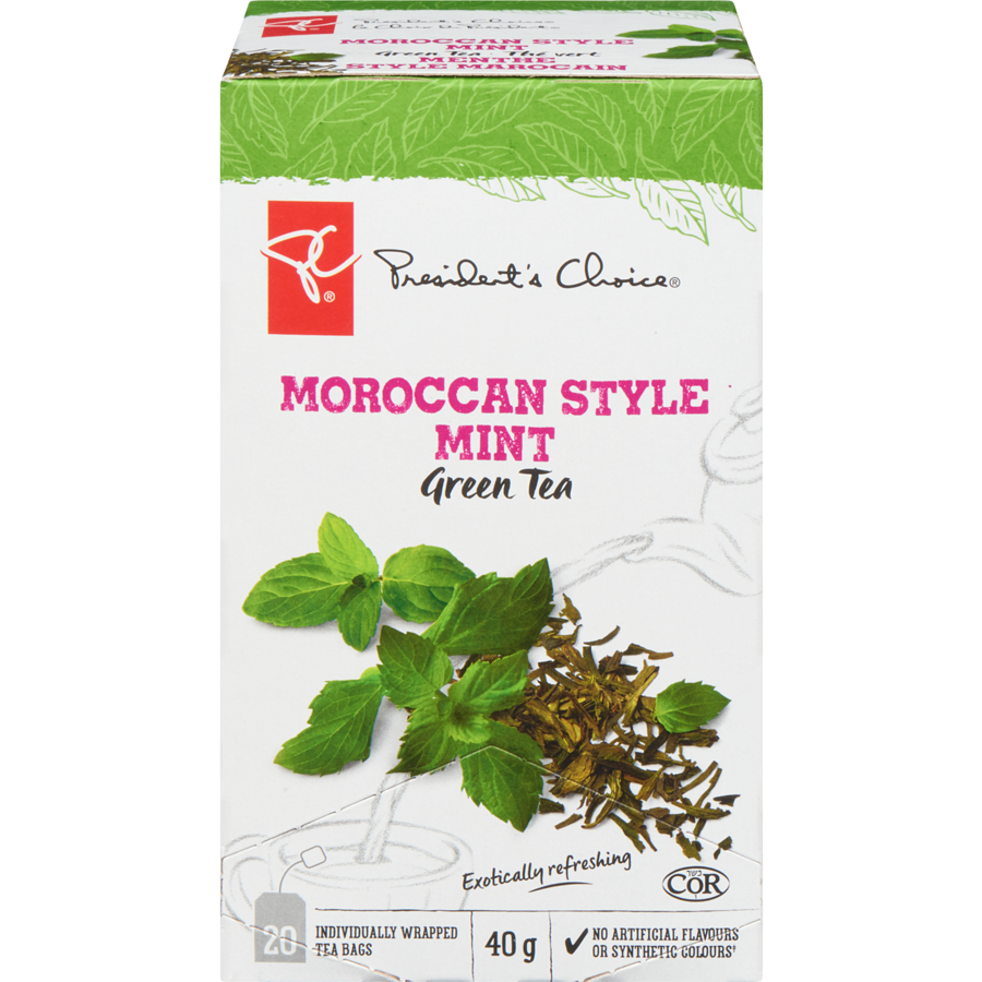 President's Choice Moroccan Style Mint Green Tea (40g) - Canada FRESH