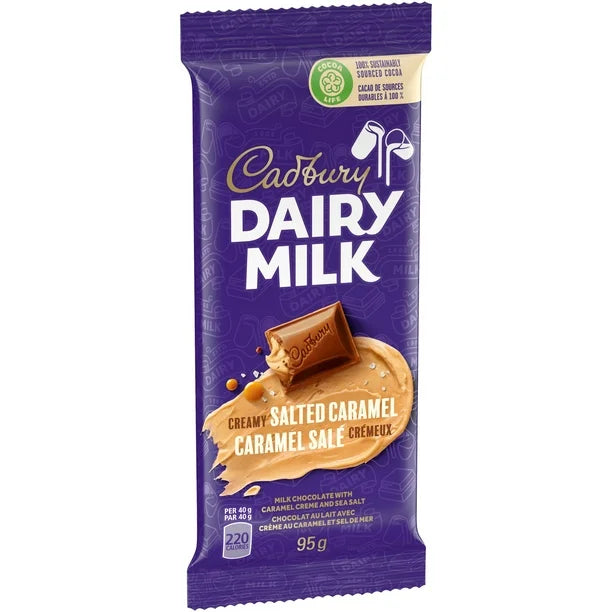 6x Cadbury Dairy Milk Creamy Salted Caramel Canadian Chocolate Bar 3oz Fresh