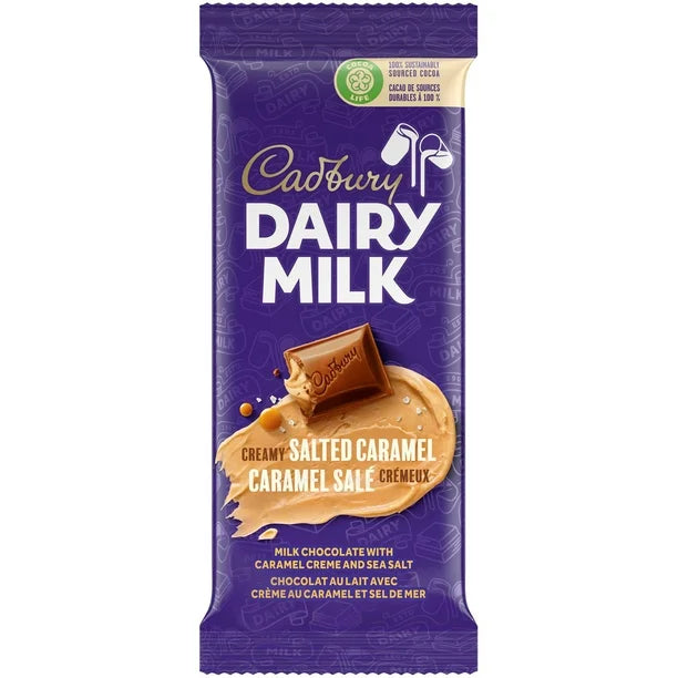 6x Cadbury Dairy Milk Creamy Salted Caramel Canadian Chocolate Bar 3oz Fresh