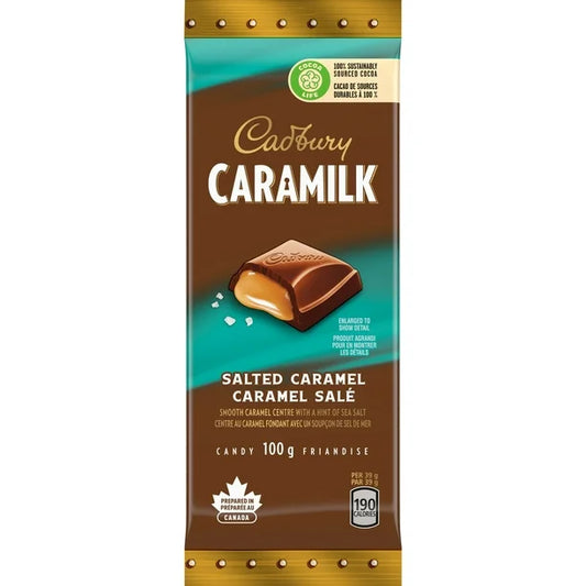 Cadbury Caramilk Salted Caramel Canadian Chocolate Bar 3.5oz 100g Canada Fresh