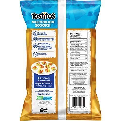 2 Bags Tostitos Multigrain Scoops Tortilla Chips 205g/7.2oz Each