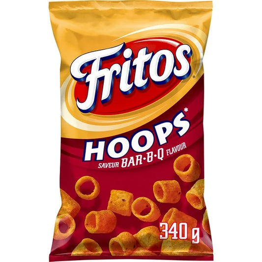 2 Bags Fritos Hoops BAR-B-Q Corn Chips 12.3oz From Canada