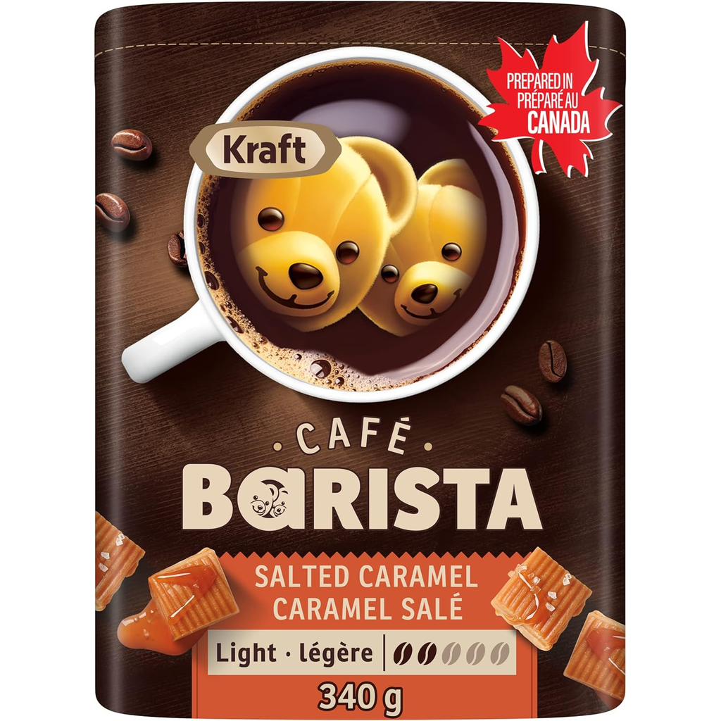 Kraft Cafe Barista Salted Caramel Light Roast Ground Coffee, 340g/12oz Box