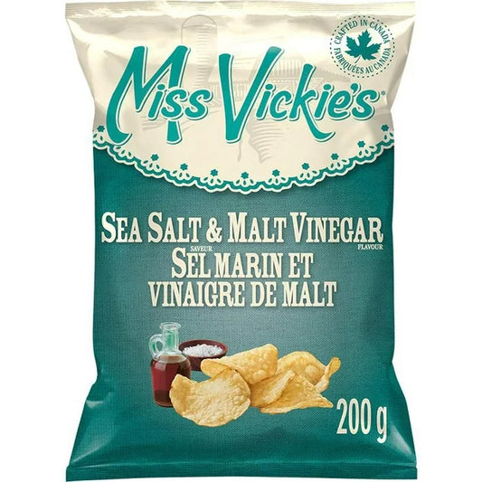 3 Bags Miss Vickie's Sea Salt & Malt Vinegar, 190g/7oz Each