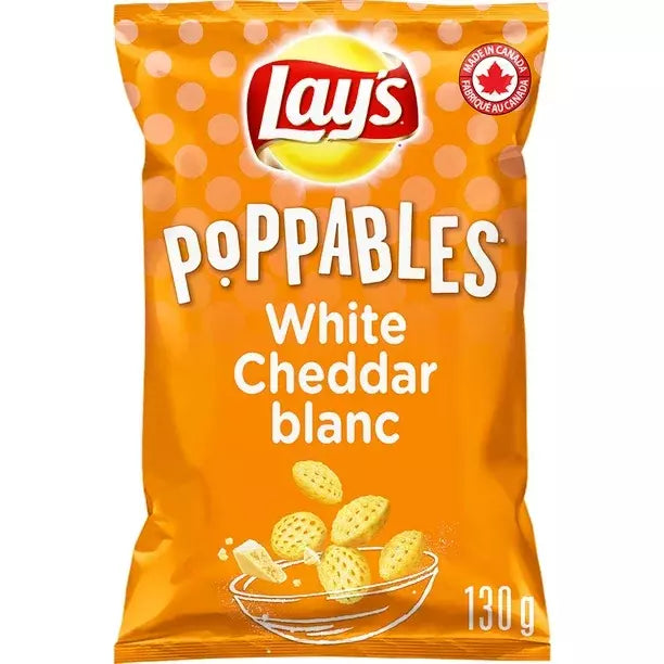 6 Bags Lay's Poppables White Cheddar Poppable Crispy Potato Bites 130g Each