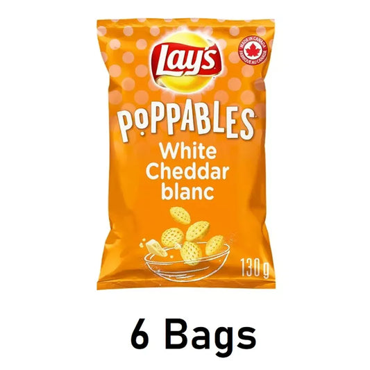 6 Bags Lay's Poppables White Cheddar Poppable Crispy Potato Bites 130g Each