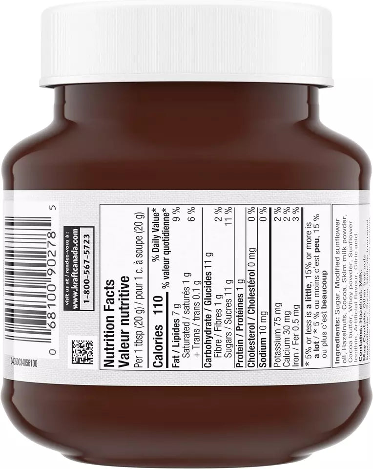 Kraft Hazelnut Spread with Cocoa 375g -From Canada