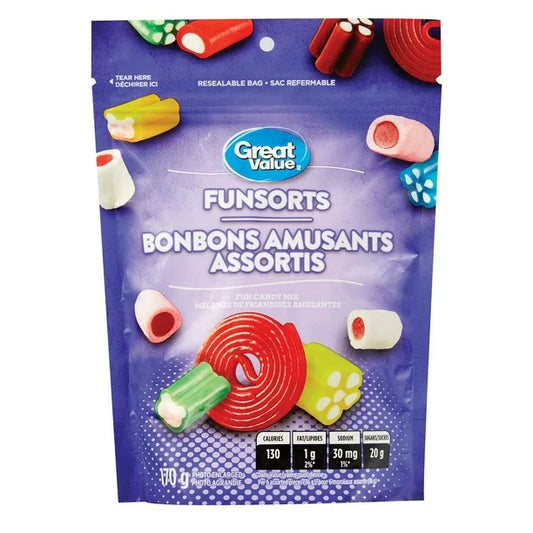 Great Value Funsorts Bonbon Amusants Fun Candy Mix 170g- Imported from Canada