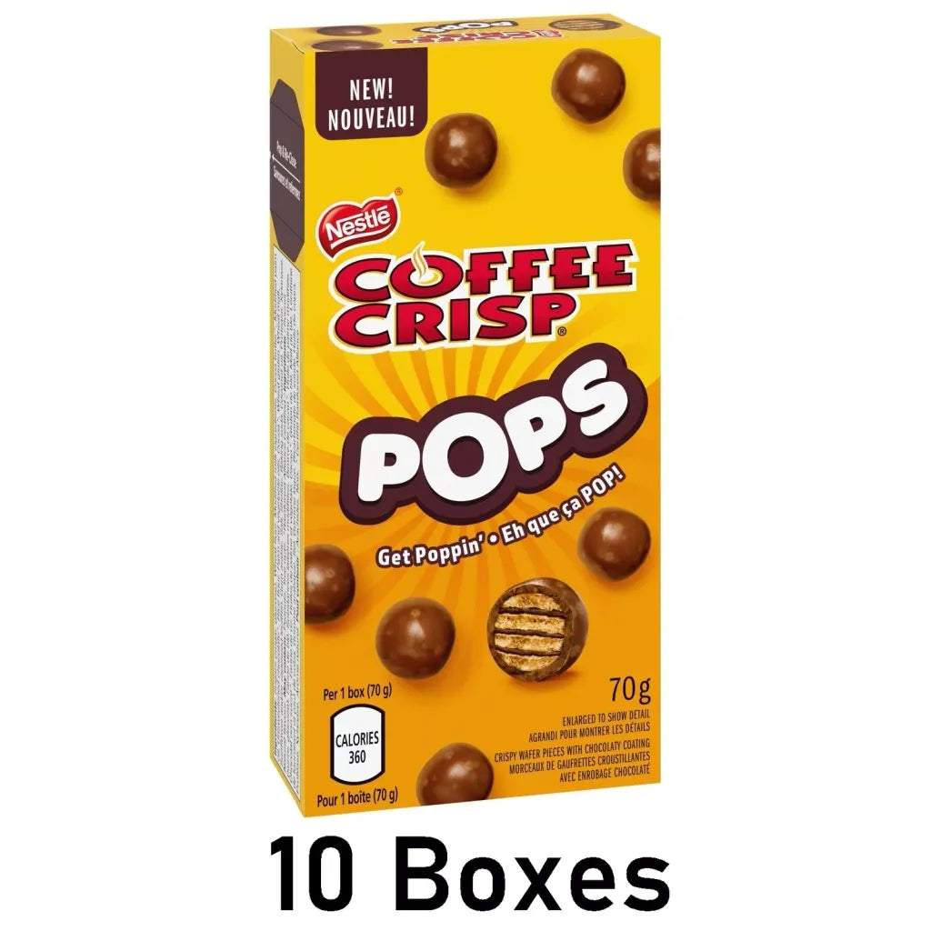 Nestle Coffee Crisp Pops Milk Chocolatey Snacks 70g Each 10 Boxes