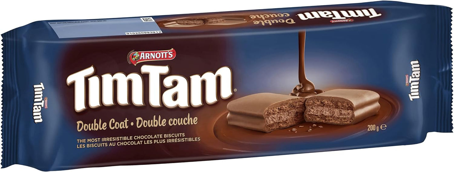 Tim Tam Double Coat Chocolate Biscuits, 200g/7.1oz 2 PACKS- From Canada