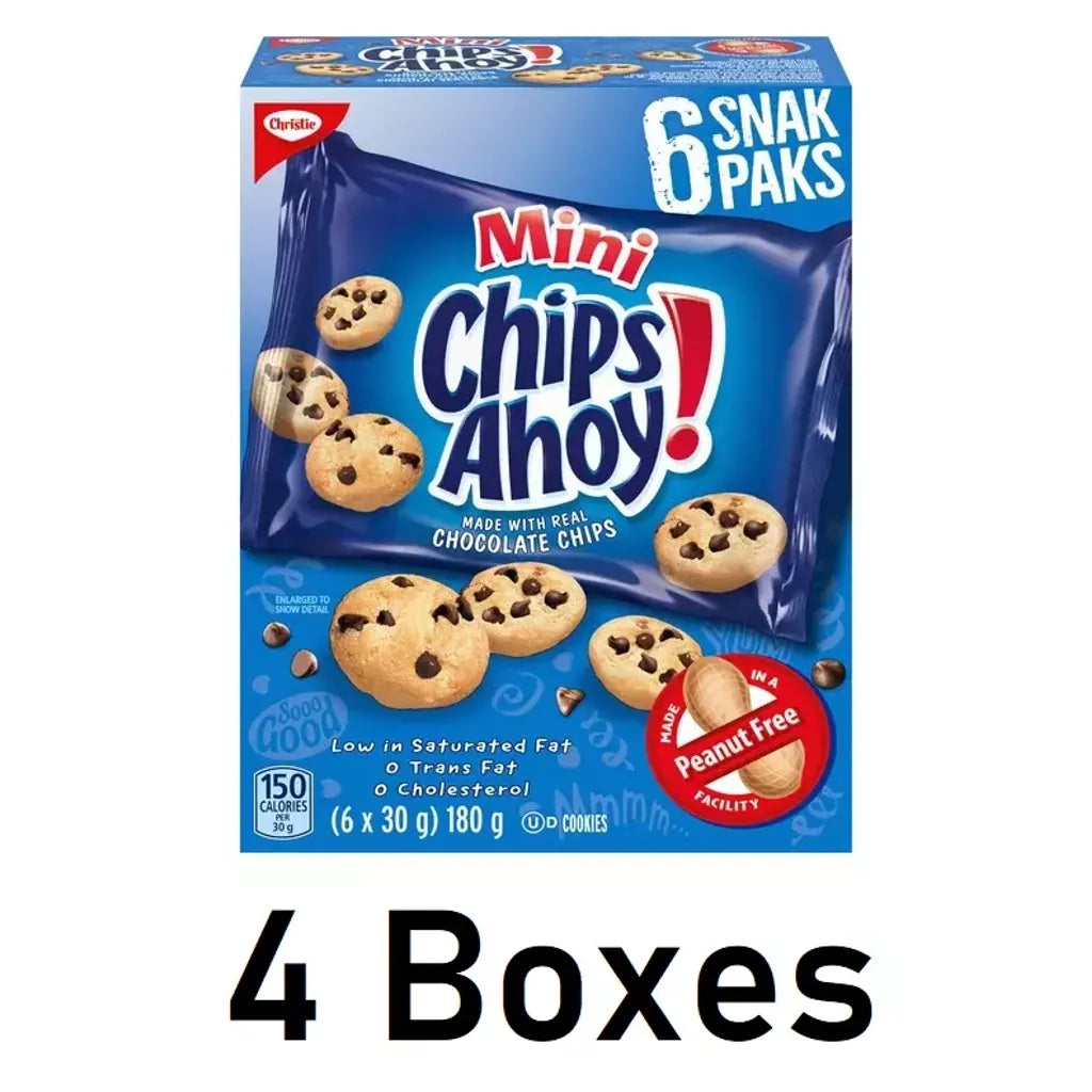 Chips Ahoy! Snak Paks Mini 180g/6.3oz Each 4 Boxes - From Canada