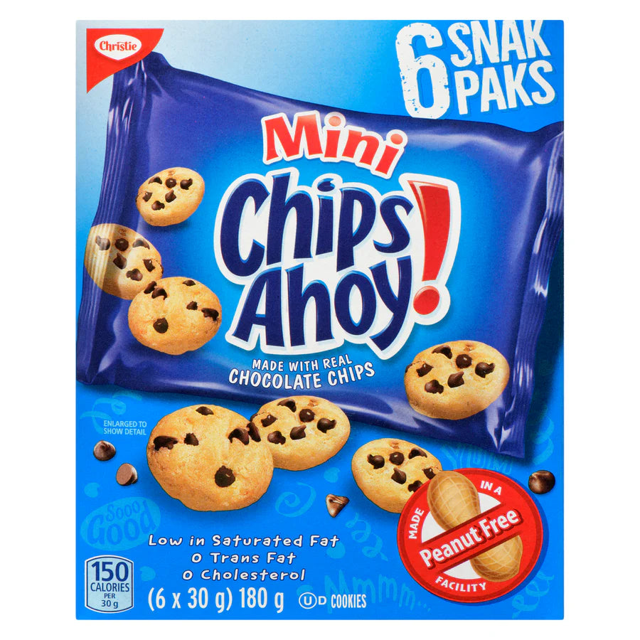 Chips Ahoy! Snak Paks Mini 180g/6.3oz Each 4 Boxes - From Canada